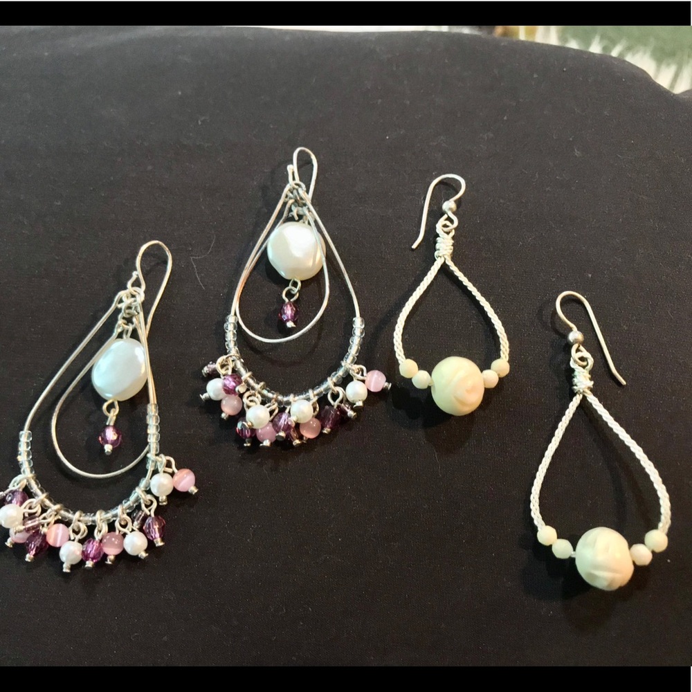 2 pair genuine sterling earrings